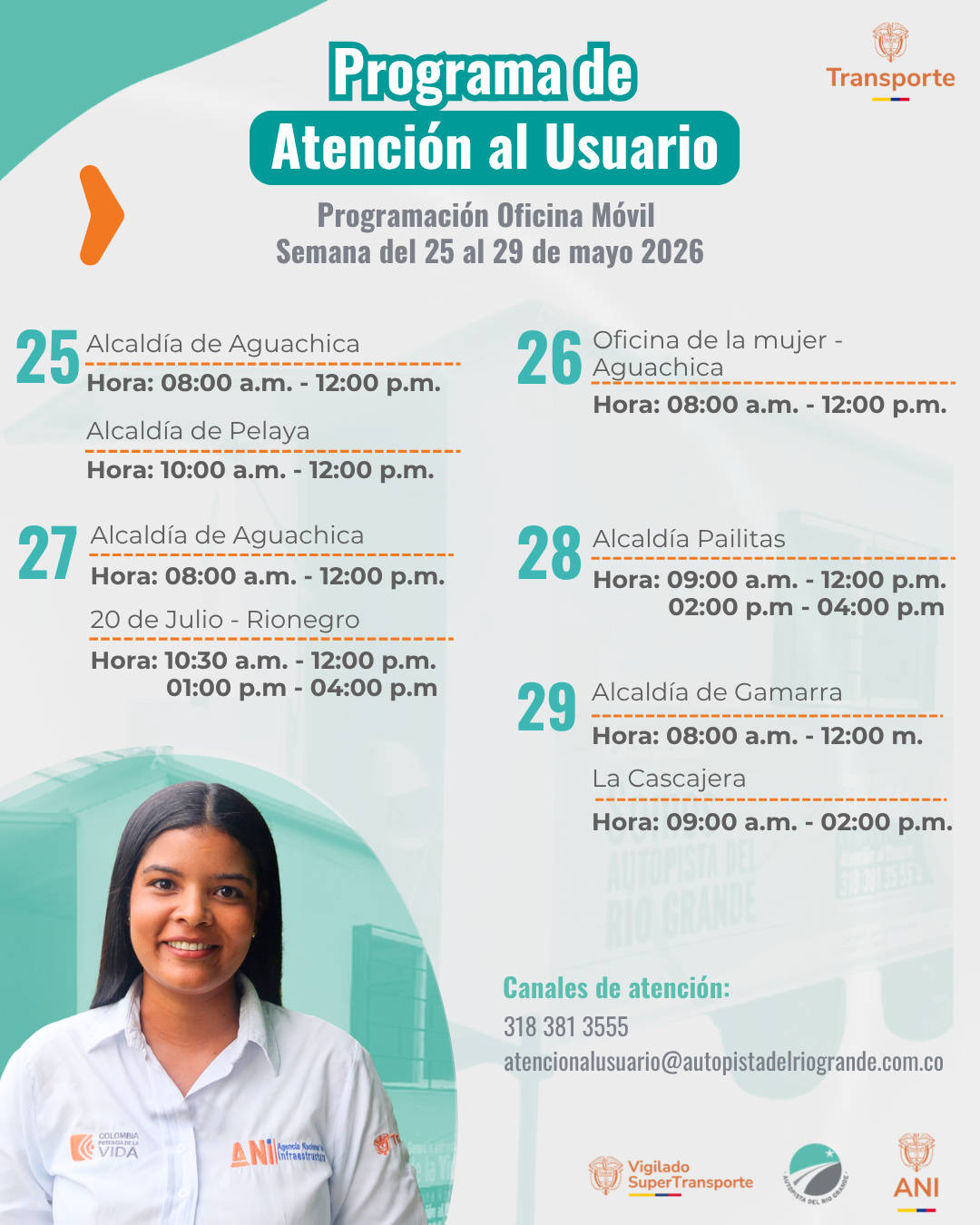 Oficina movil 25 al 29 de mayo