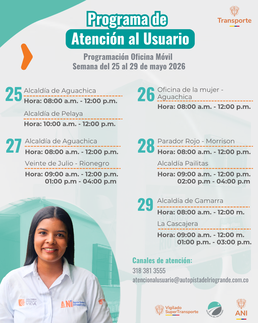Oficina movil 25 al 29 de mayo